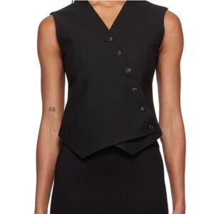 Sundays Black Asymmetrical Tank Top